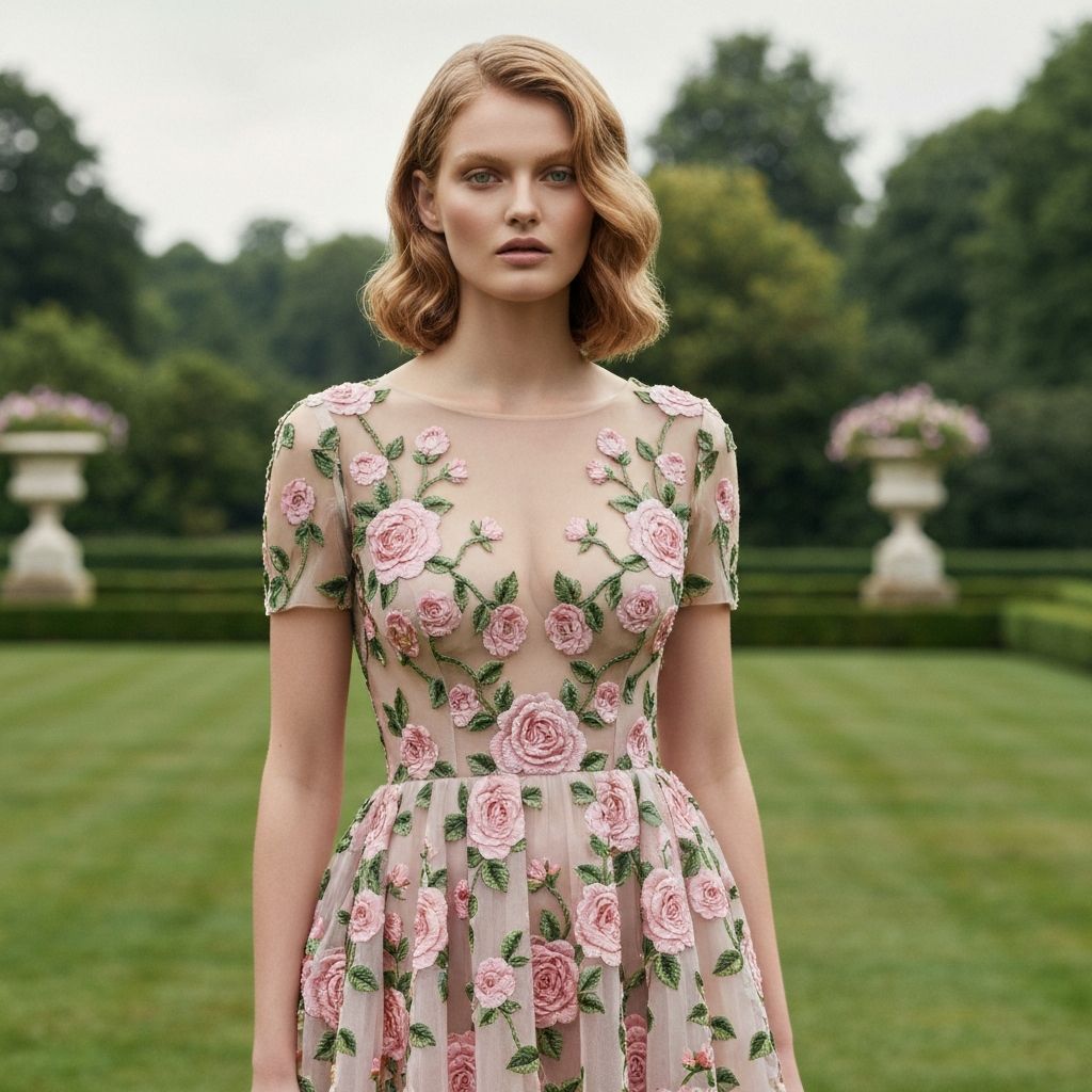 Rose Embroidered Dress